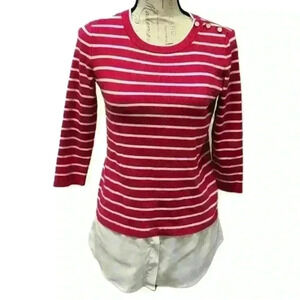 Karl Lagerfeld Paris Pink and White Sweater